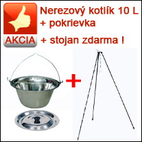 SUPER AKCIA Nerezový kotlík 10 L+ pokrievka + stojan