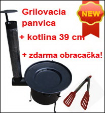 Grilovacia panvica s retiazkou + kotlina 39 cm
