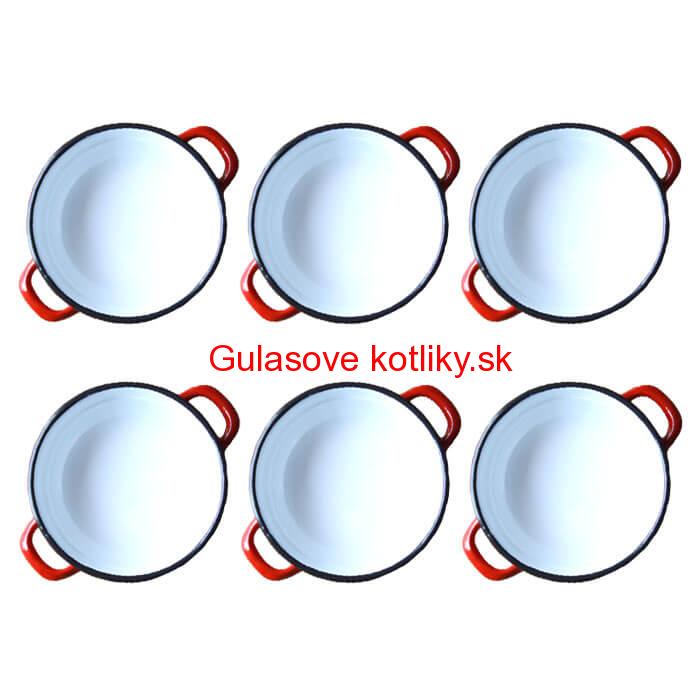 Súprava smaltovaných selských misiek 14 cm 6 ks