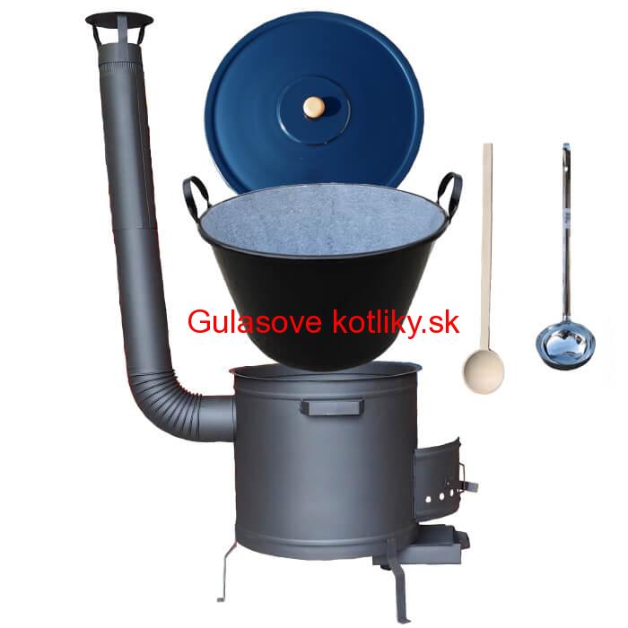 Smaltovaný kotol 50 L + žiaruvzdorná kotlina 50 cm PLUS 600 + Nádoba na masť 10 L