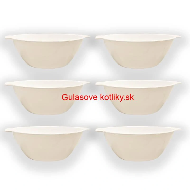 Sada 6 ks: Plastová miska na fajnový kotlíkový guláš a polievky – 500 ml