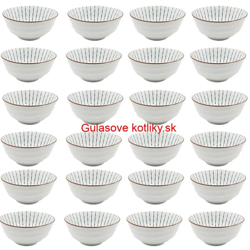 Sada 24 ks veľkých keramických misiek na guláš a polievky, 1 liter