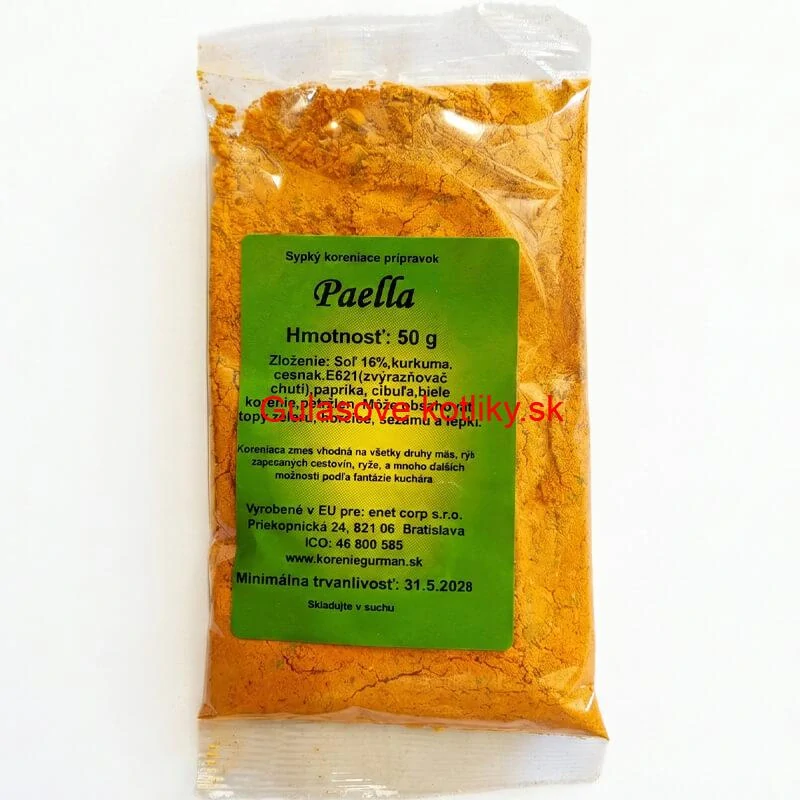 PAELLA Korenie 50 g - Prémiová Španielska Korenová Zmes s Kurkumou a Cesnakom pre Autentickú Chuť Rizota a Paelly