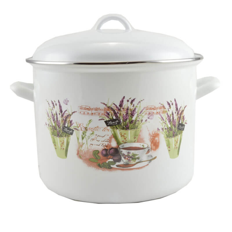 Smaltovaný hrniec s pokrievkou 8,6 L levanduľa