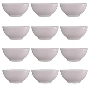 Keramické misky na servírovanie gulášu 15 cm 12 ks biele