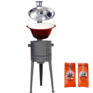 Liatinový kotlík so smaltovanou úpravou 22 L + žiaruvzdorná kotlina 42 cm (1,5 mm) STRONG + paprikové korenie na guláš - MIX 100 g