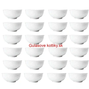 Set 24 ks: Prémiové biele misky s kamennou štruktúrou (750 ml)