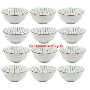 Sada 12 ks veľkých keramických misiek na guláš a polievky, 1 liter