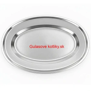 Nerezový oválny podnos (45,5cm) – Odolná servírovacia tácka na mäso aj koláče