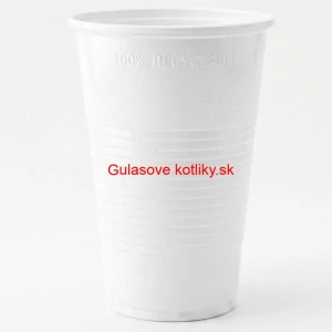 Jednorazový plastový biely pohár na studený nápoj 500 ml 12 ks