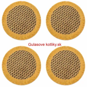 Prírodné podložky pod tanier so strapcami 37 cm, 4 ks