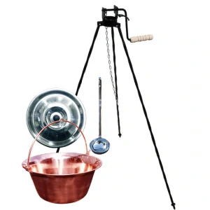 Medený kotlík 10 L (1,2 mm) + pokrievka + stojan s kladkou VAR