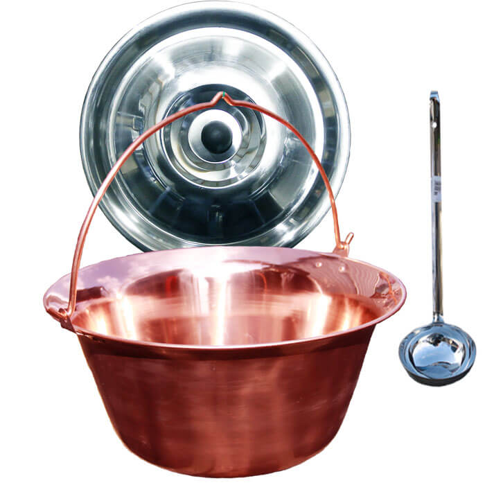 Medený kotlík 10 L (1,2 mm) + antikorová pokrievka