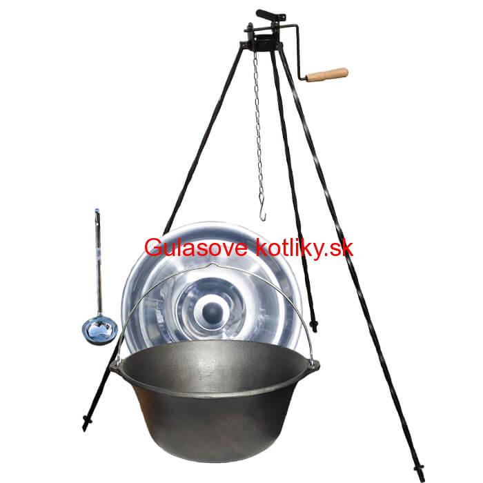 Liatinový kotlík 10,8 L + stojan s kladkou VAR