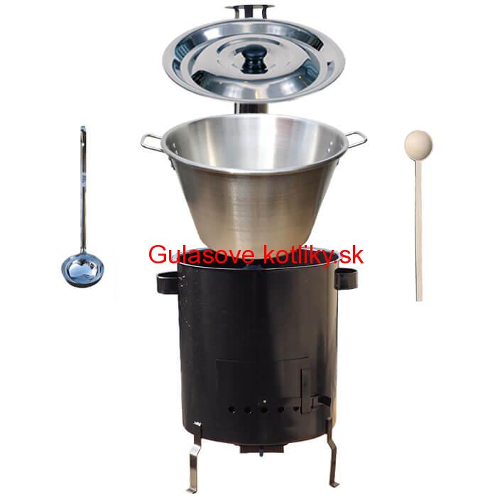 Nerezový kotol 40 L (1,2 mm) + hrubostenná (1,5 mm) kovová kotlina 45 STRONG