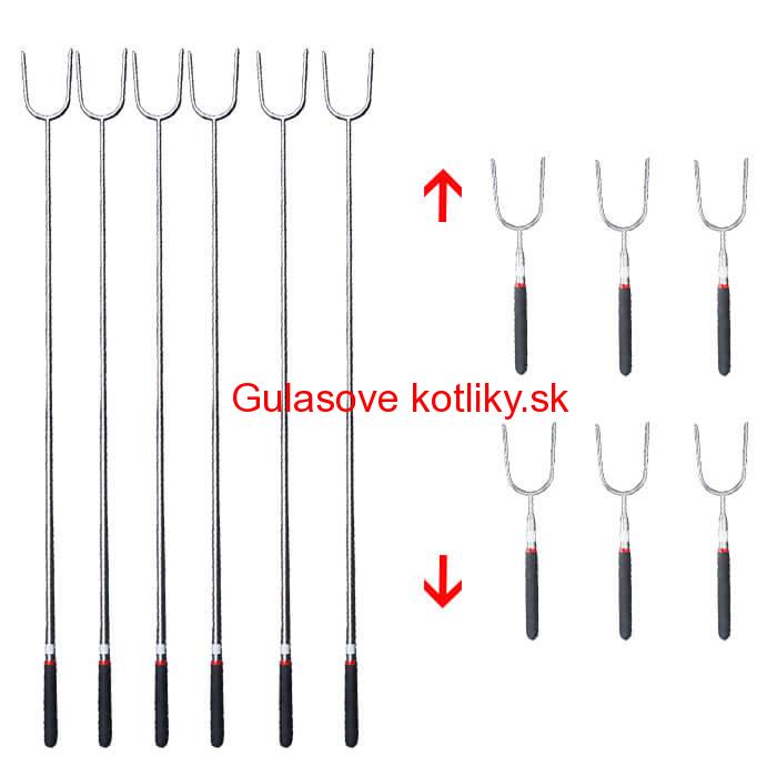 Vidličky na opekanie 24,5 cm - 84,5 cm – teleskopické 12 ks