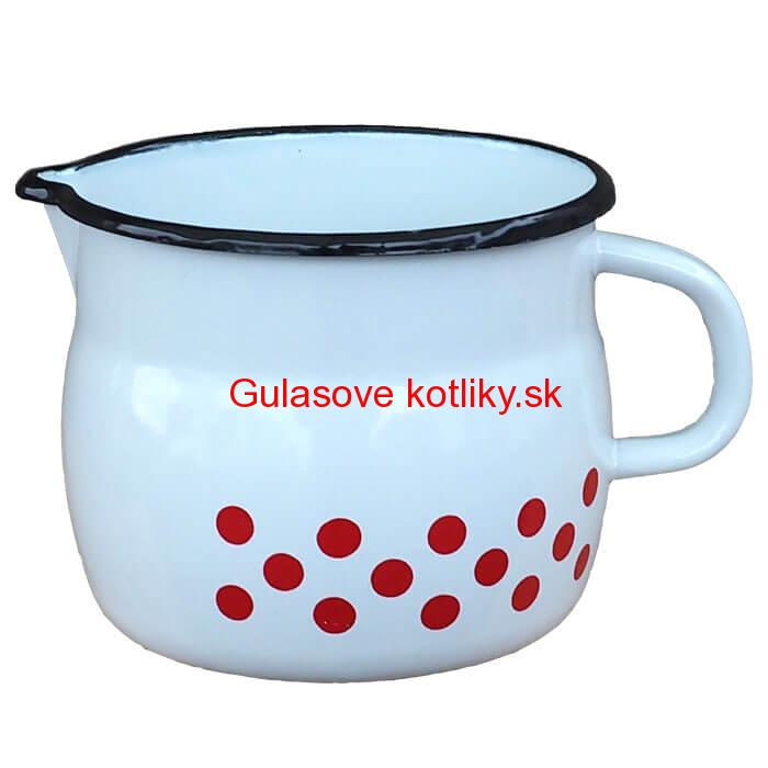 Smaltovaný hrnček s výlevkou 1,5 L - bodkovaný