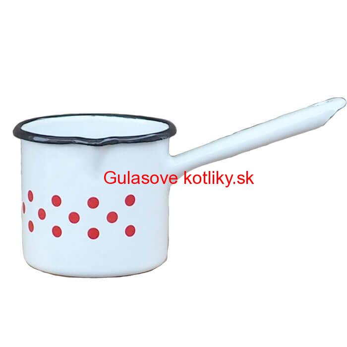 Smaltovaný hrnček s rúčkou 0,6 L - bodkovaný