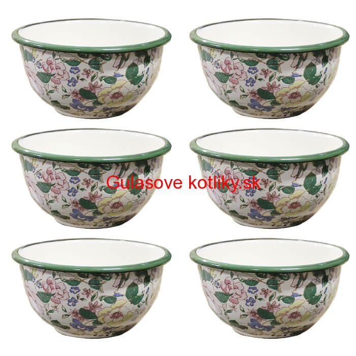 Súprava smaltovaných misiek 13 cm 6 ks DECOR