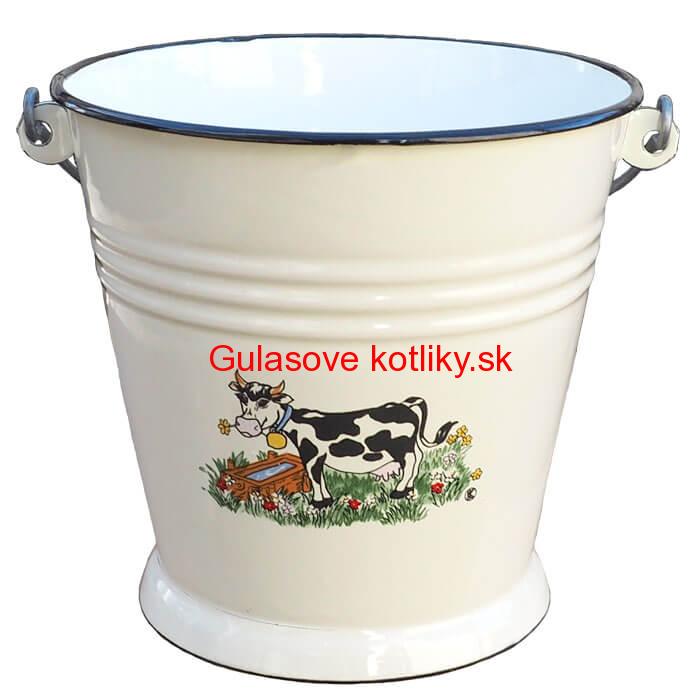 Smaltované vedro 5 L DECOR Kravička