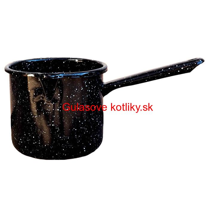Smaltovaný hrnček s rúčkou 0,6 L – Čierny
