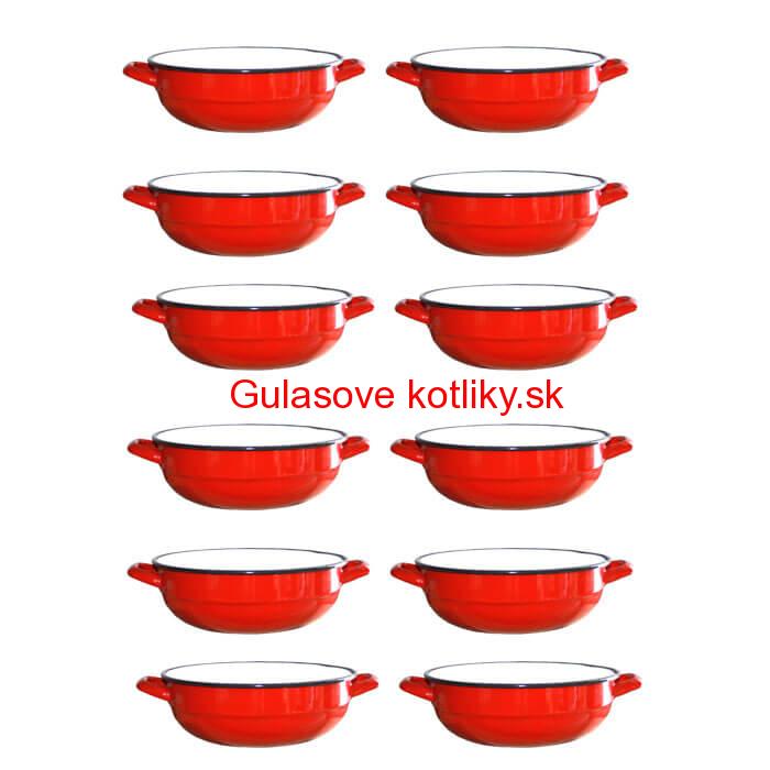 Súprava smaltovaných selských misiek 18 cm 12 ks