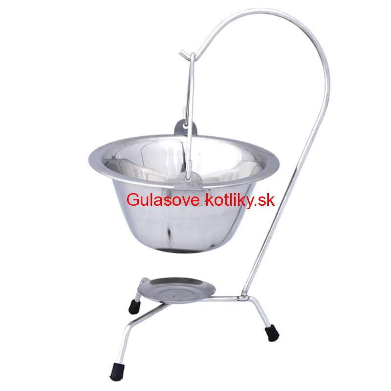 Servírovací kotlík na guláš nerezový 0,8 l + stojan