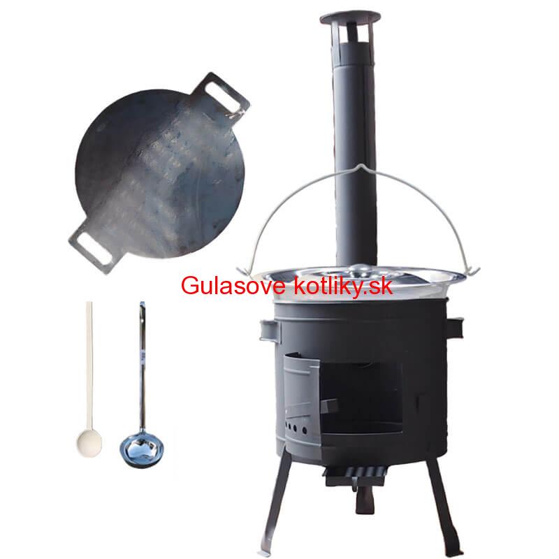 Nerezový kotlík 14 L (0,8 mm) INOX + železná panvica 38 cm UNI + kotlina 36 cm PLUS 600