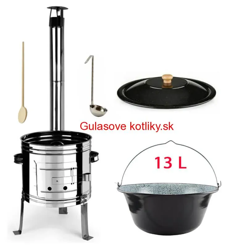 Smaltovaný kotlík 13 L + Nerezová kotlina 36 INOX