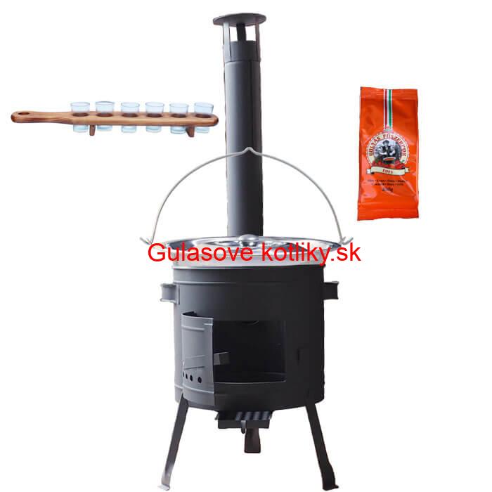 Nerezový kotlík 22 L (0,8 mm) + korenie + štamperlíky + nízka žiaruvzdorná kotlina (0,8 mm) 42 PLUS 600