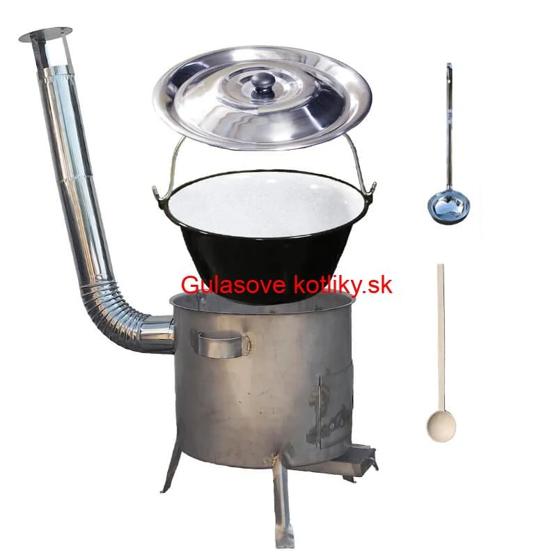 Smaltovaný kotlík 25 L (1,2 mm) + nerezová kotlina 45 cm (1,5 mm) STRONG CLASSIC