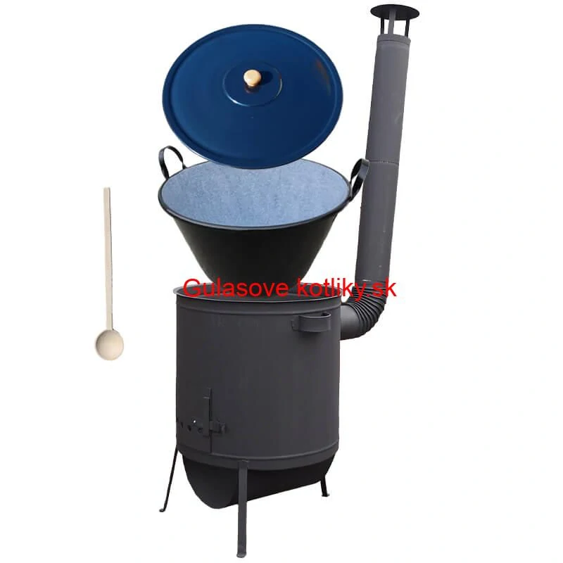 Smaltovaný kotol 60 L na zabíjačku + žiaruvzdorná kotlina 53 PLUS 600 4 MM + vareška