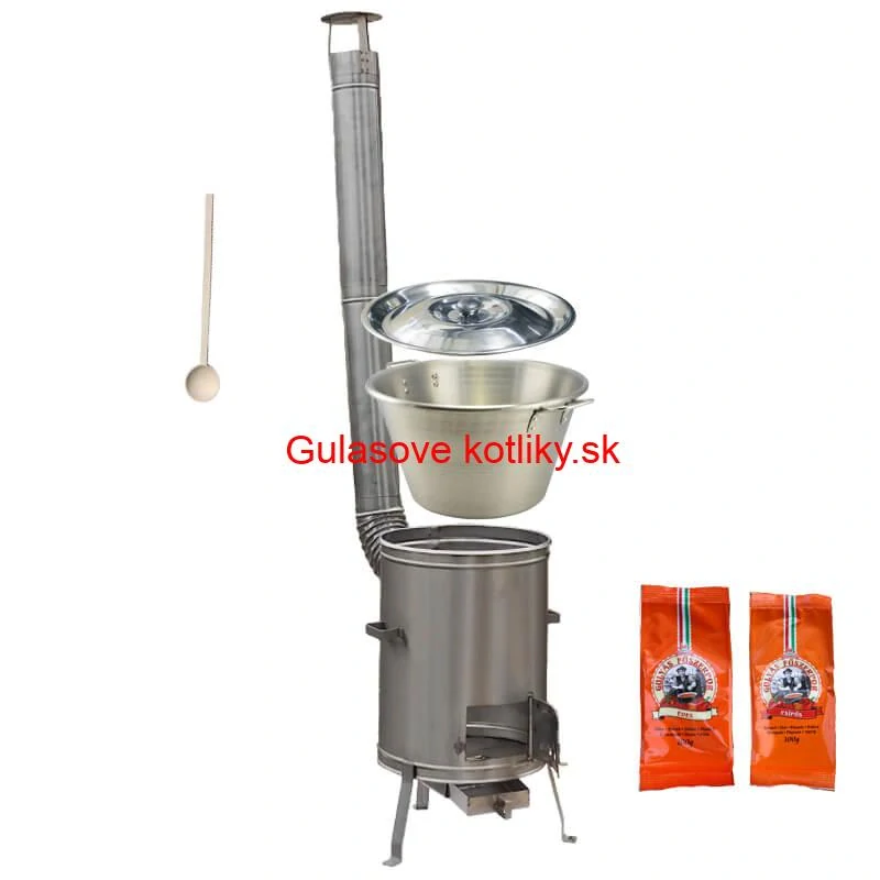 Nerezový kotol 40 L + nerezová kotlina 45 cm LUX + paprikové korenie na guláš
