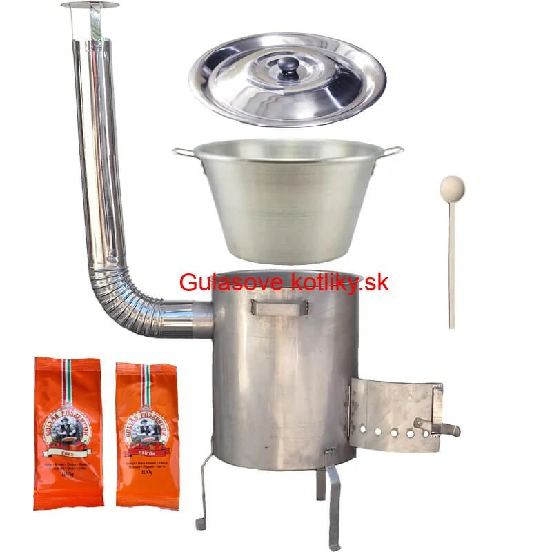 Nerezový kotol 40 L + nerezová kotlina 45 cm 1,5 mm STRONG EXCLUSIVE, + paprikové korenie na guláš