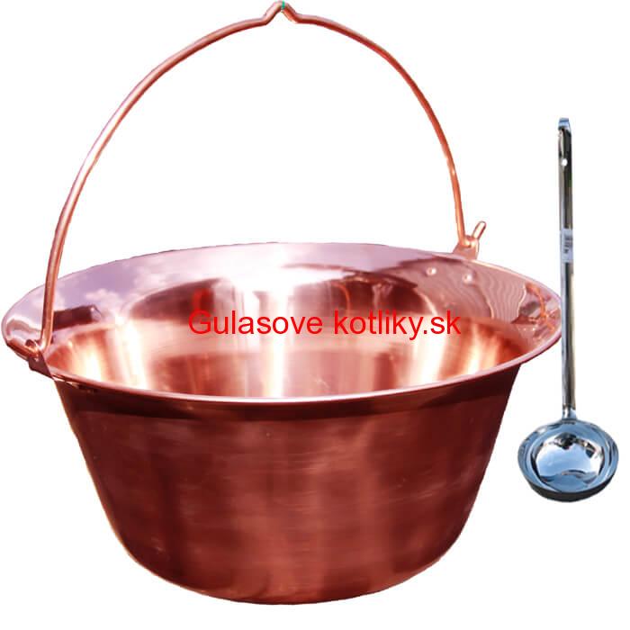 Medený kotlík 14 L + antikórová naberačka