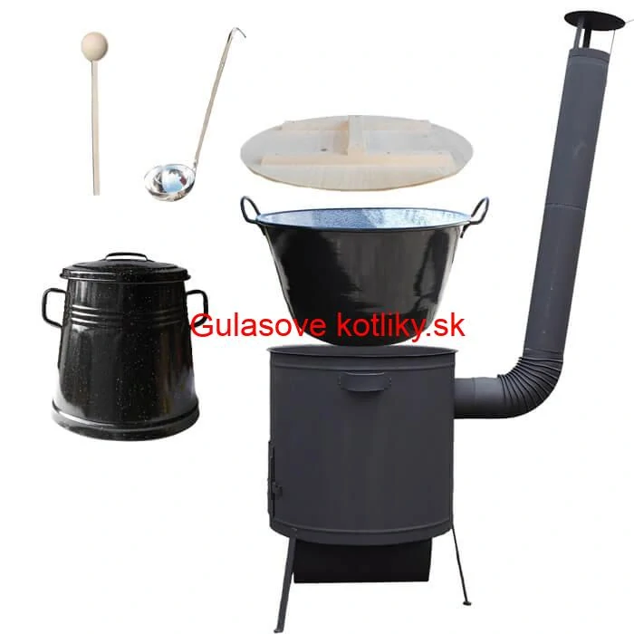 Smaltovaný kotol 100 L + žiaruvzdorná kotlina 42 PLUS 600 4 MM + Nádoba na masť 10 L