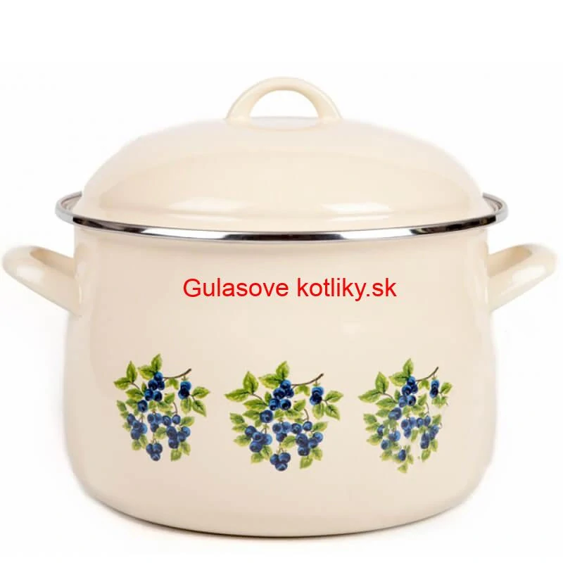 Smaltovaný hrniec s kvetinovým vzorom – Trnky 7,5 l + pokrievka