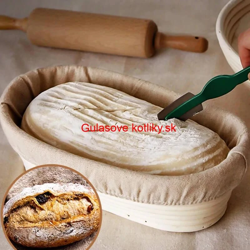 Ratanová miska na kysnutie chleba – oválna