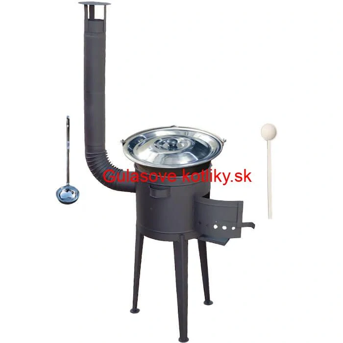 Nerezový kotlík 30 L (1,5 mm) + vysoká žiaruvzdorná kotlina (2,0 mm) HODO 47 cm PLUS 600 + vareška + naberačka