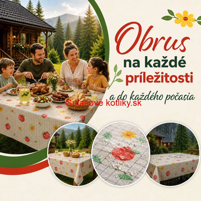 Umývateľný obrus Jablká a kvety 137 × 183 cm