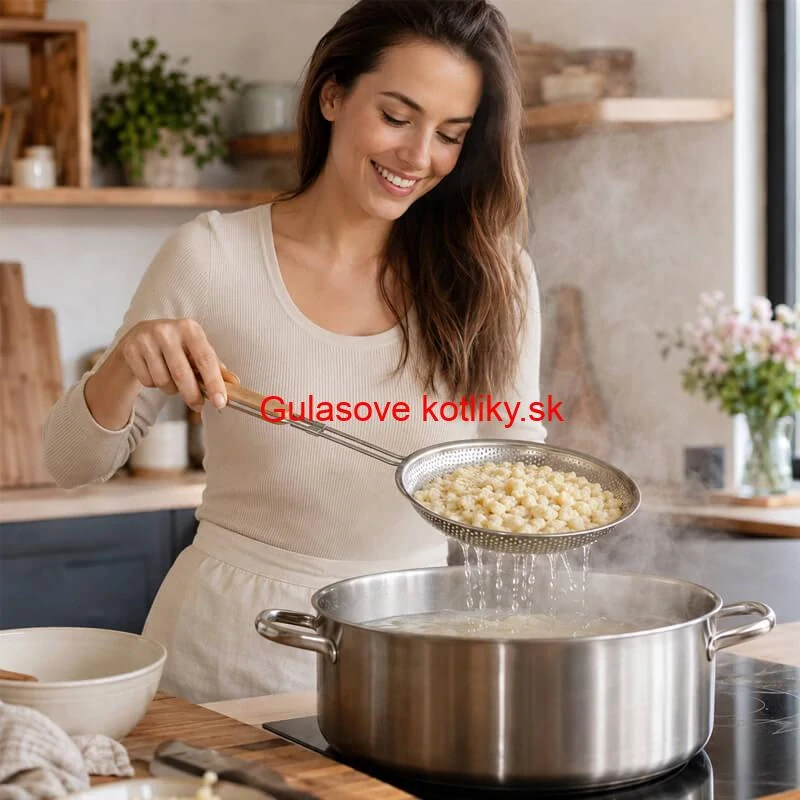 Hliníkové sitko 16 cm s drevenou rúčkou