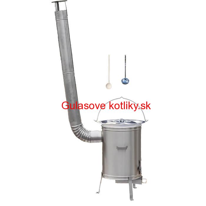 Antikorový kotlík 10 L (0,8 mm) + nerezová kotlina 36 cm + vareška a naberačka LUX
