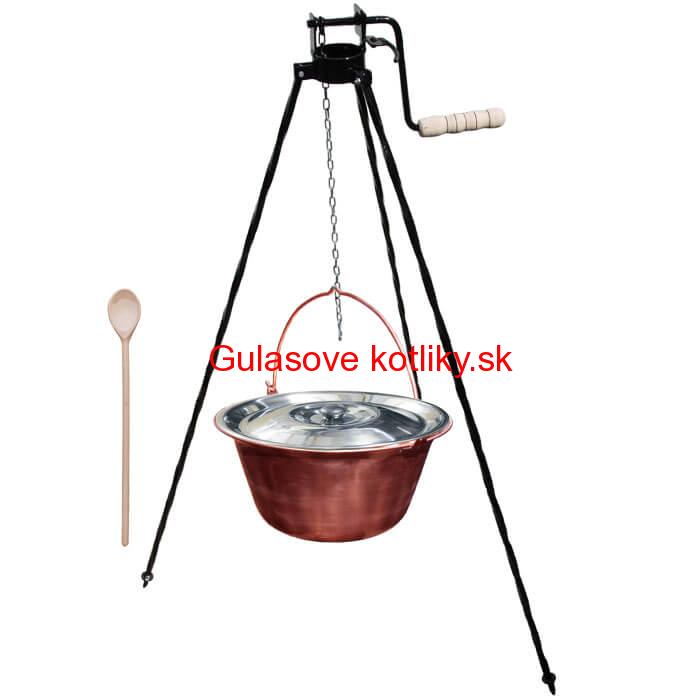 Medený kotlík 14 L + stojan s kladkou VAR