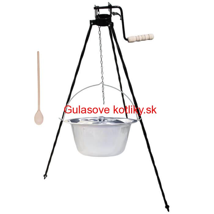Antikorový kotlík 15 L (1,2 mm) + stojan s kladkou VAR