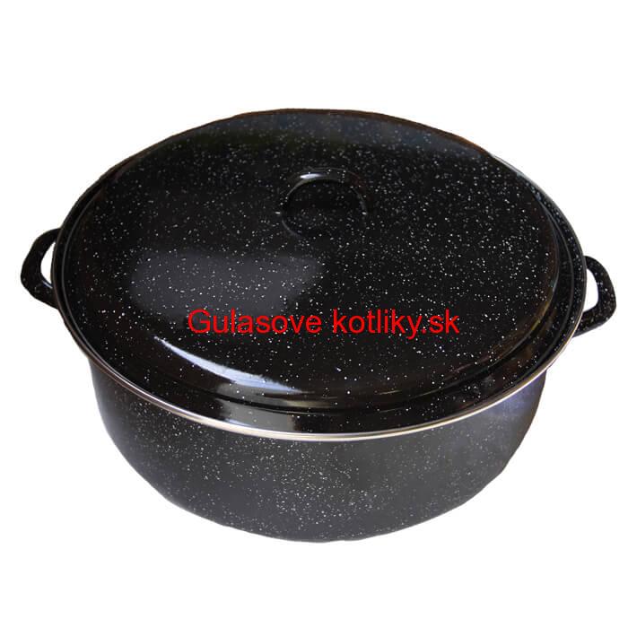 Smaltovaný čierny kastról 13 L