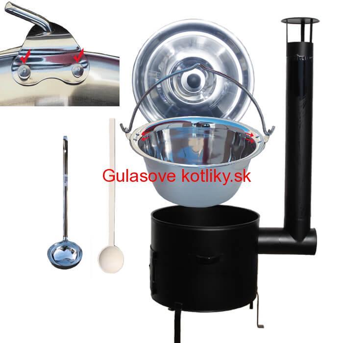 Smaltovaný kotlíkový set 31 cm + zosilnený nerezový kotlík 10 L