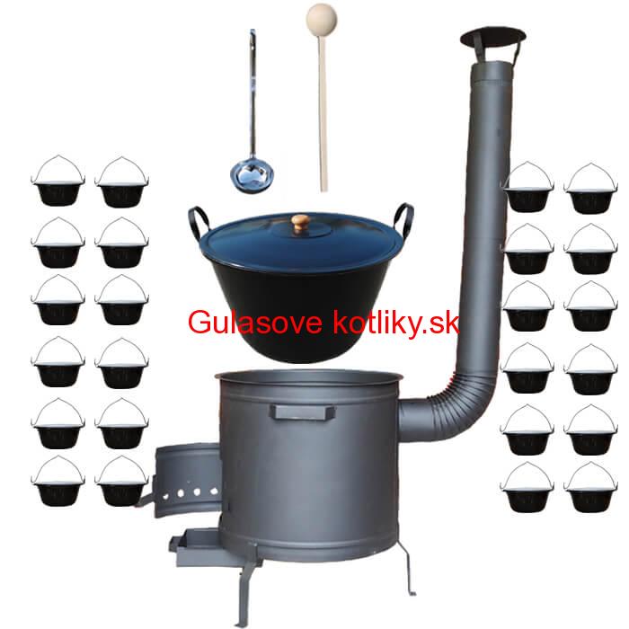 Smaltovaný kotol 80 L + servírovacie kotlíky (24 ks) PLUS 600