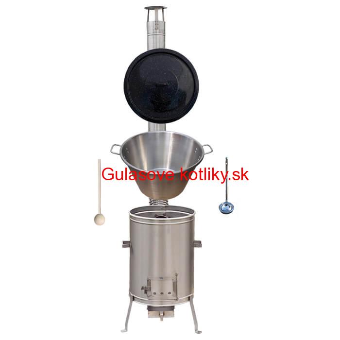 Nerezový kotol 40 L (1,2 mm) + nerezová kotlina 45 cm + vareška LUX