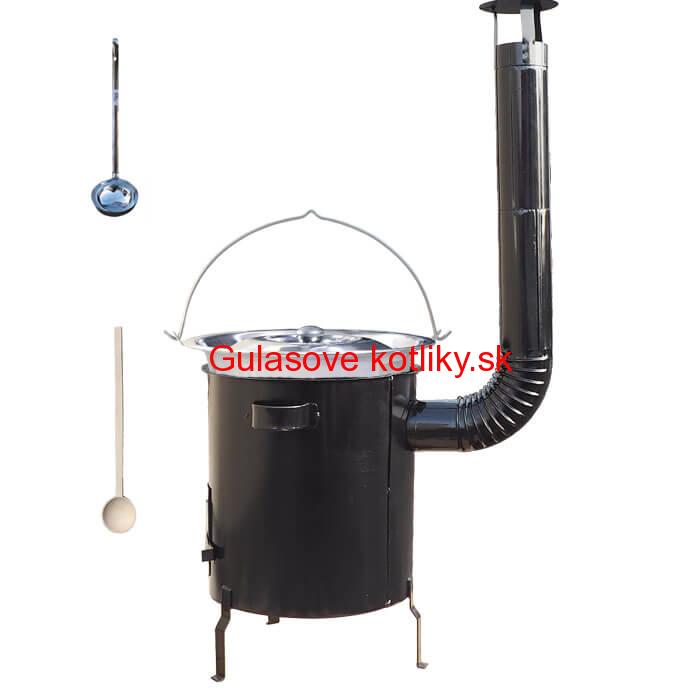 Nerezový kotlík 30 L (1,2 mm) + hrubostenná (1,5 mm) kovová kotlina 45 STRONG
