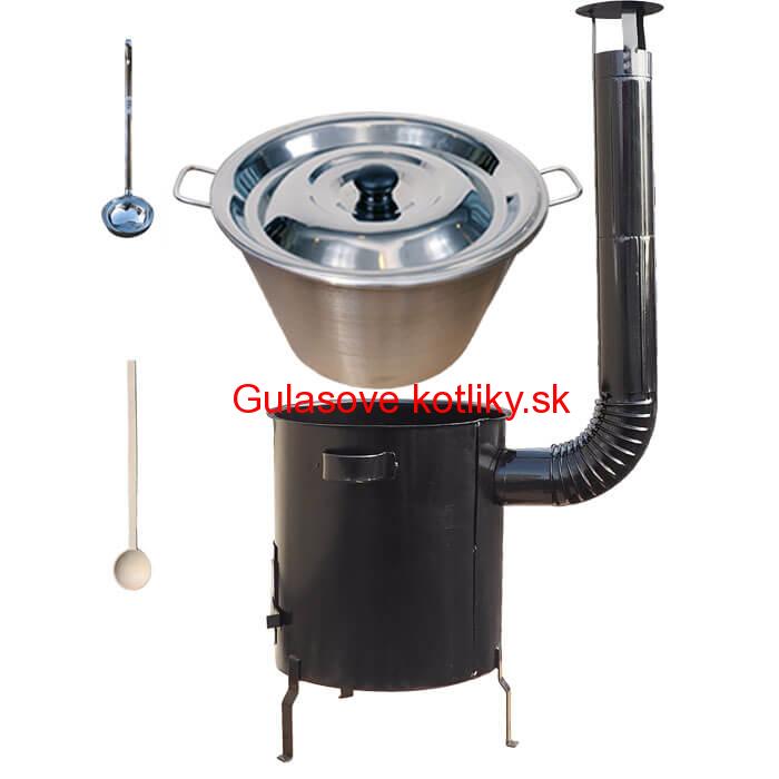 Nerezový kotol 40 L (1,2 mm) + hrubostenná (1,5 mm) kovová kotlina 45 STRONG